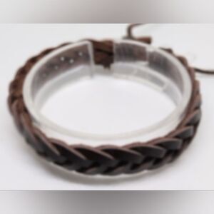 Men's Leather Bracelet Braided‎ Brown F1